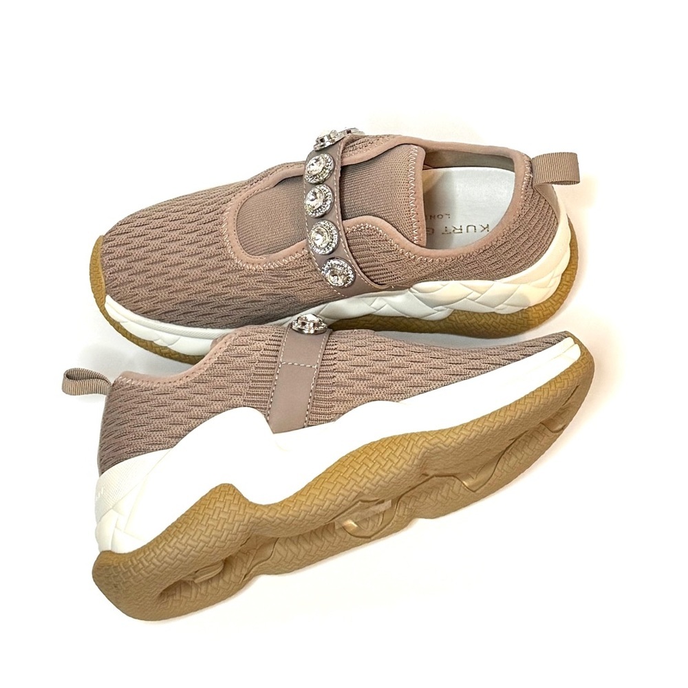 NIB! KURT GEIGER Embellished London Knit Round Toe Wedge Slip-On Sneakers-6 - Picture 6 of 10